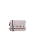 Light lavender vintage chain bag with silver studs and a classic flap closure - Pink