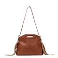 Vintage braune Fransen Muschel Tasche mit hohlem Griff und verstellbarem Schultergurt - Braun