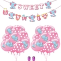 Set decorazioni baby shower elefante rosa con striscione Sweet Baby Girl e palloncini - Banner Elefante Rosa+Palloncini Elefante Rosa+Palloncini Pois Rosa+Nastro