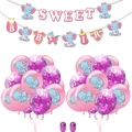 Decorazioni baby shower bimba tema elefante con palloncini rosa e striscione a lettere - Banner Elefante Rosa+Palloncini Elefante Rosa+Palloncini Paillettes Rosa+Nastro