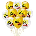 Lot de 10 ballons excavatrice or et blanc pour décoration d'anniversaire chantier - Style 5 Blanc Et 5 Jaune