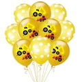 Ballons de chantier 12 pouces en latex avec pois jaunes et motifs d'excavatrice - Style 5 Jaune Et 5 Jaune à Pois