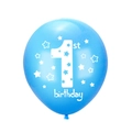12-inch light blue 1st birthday balloon with stars for baby boys first year party decor - Light Blue 1st Birthday
