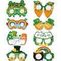 Set van 8 St. Patrick's Day papieren feestbrillen met klaver en Ierse motieven - Decoratieve Brillen Set Stijl B