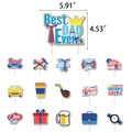 Kit décoration de gâteau Fête des Pères avec bannière Best DAD Ever et 15 accessoires - Décoration de gâteau