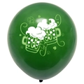 Palloncino in lattice verde scuro San Patrizio con trifoglio e motivo birra - Boccale da birra