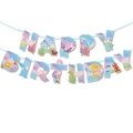 Meerjungfrau Happy Birthday Girlande mit bunten Schuppen und Ozean Cartoon Illustrationen - Meerjungfrau Banner