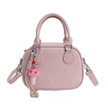 Petit sac carré rose pâle style coréen avec pendentif champignon et logo MUTING - Rose