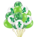 Kit de ballons en latex vert avec motif cactus et paillettes pour décoration de fête - Combinaison Cactus Uni Et Paillettes