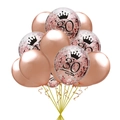 Rose gold 30th birthday balloon set with confetti and crown logo on white background - 30 Years Style