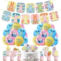 Set decorazioni festa di Pasqua con striscioni coniglietto, palloncini e topper per torte - Striscioni, Topper per Torte, Palloncini e Nastri