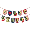 Striscione appeso patriottico per il Giorno dell'Indipendenza con temi classici USA - Banner