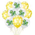 Dettaglio di palloncini in lattice dinosauro numero uno e pois gialli per primo compleanno - Dinosauro Che Si Schiude E Pois Gialli