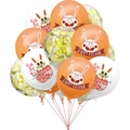 Easter party balloon set featuring cartoon bunnies and gold confetti balloons - Rabbit Print And Gold Sequin Combination