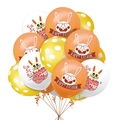Easter balloon set with bunny prints and polka dots in orange, white, and yellow colors - Rabbit Print And Gold Polka Dot Combination