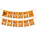 Give Thanks Thanksgiving banner with turkey, pumpkin, and maple leaf party decorations - Banner