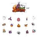 Set topper per torta di Halloween con striscione del castello e icone a tema spaventoso - Topper per Torte