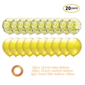Set di 20 palloncini in lattice e coriandoli dorati da 12 pollici per decoro di feste - Set da 20 Pezzi Oro (Con 1 Nastro)