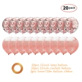 Set da 20 palloncini in oro rosa da 12 pollici con coriandoli e lattice per feste - Set da 20 Pezzi Oro Rosa (Con 1 Nastro)