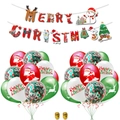 Set de decoración navideña con pancarta de Merry Christmas y globos festivos de colores - Set 1