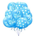Blaue Latexballons mit Girl or Boy Text und Punkten für Gender Reveal Partys geeignet - 5 Blau + 5 Blau Punktierung
