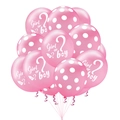 Rosa Gender Reveal Luftballons Set mit Girl or Boy Aufdruck und weißen Punkten Deko - 5 Rosa 5 Rosa Punkte