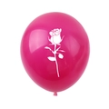 Ballon en latex rose avec motif de rose blanche pour décoration de fête Saint-Valentin - Style Rose Rouge Cerise