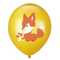 Cartoon Dschungeltier-Latexballon mit Fuchs und Pilz für die Waldparty-Dekoration - Fuchs-Stil (Gold)