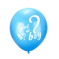 Blauer Latexballon mit weißem Girl or Boy Aufdruck für Gender Reveal Party Deko - Girl or Boy / Blau