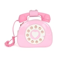 Pink retro telephone handbag for women with dial numeric pad and receiver handle - Pink