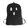 Zaino nero a tema fantasma con simpatica stampa minimalista e spallacci regolabili - Viso Nero Sorpreso
