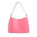Chic pink faux leather shoulder bag for women with minimalist tote design and slim straps - Pink