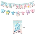 Dettagli dello striscione Boy or Girl per festa di genere con misure di 5,11 x 7,28 pollici - Banner