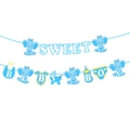 Striscione Sweet Baby Boy con elefanti blu per decorazioni di baby shower party - Banner Elefante Blu