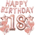 Rose gold 18th birthday balloon set including Happy Birthday letters and sequin balloons - 18th Birthday Set
