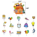 Décoration Gâteau Rentrée Scolaire avec Motif Sac à Dos et Fournitures Scolaires - Cake Toppers Seul (Sans Ballons)