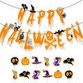 Set decorazione festa Halloween con striscione Happy Halloween e topper per torte a tema - Set Striscione + Topper Torta