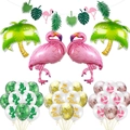 Set decorativo per feste tropicali con palloncini a fenicottero, palme e striscioni di foglie - Set Stampa con Paillettes Albero di Cocco (Set 4)