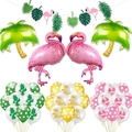 Set decorazioni festa Hawaii con palloncini a fenicottero e palma con striscioni estivi - Set Stampa a Pois Albero di Cocco (Set 3)