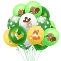 Forest animal balloon set with cartoon fox and squirrel prints for birthday party decor - Fox Deer Squirrel Rabbit Polka Dot Style