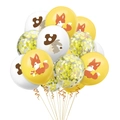 Forest animal latex balloon set with fox and squirrel prints for birthday party decor - Fox Rabbit Gold Sequin Style
