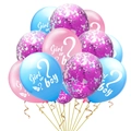 Set palloncini festa rivelazione genere rosa blu e paillettes con testo Girl or Boy - Stile Paillettes Rosa Blu E Rosa Rosso