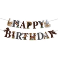 Wildpferd-Thema Happy Birthday Banner mit realistischen Pferdemustern für Partydekoration - Banner