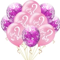 Set festa Gender Reveal con 10 palloncini rosa Boy or Girl e coriandoli rosa - Stile Paillettes Rosa E Rosa Rosso