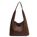 Klassische dunkelbraune Hobo-Tasche mit Kieselleder-Textur und Einzelgriff-Design - Kaffeebraun