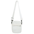 Bolso bandolera blanco minimalista de nailon para móvil con correa ajustable y cremalleras - Blanco