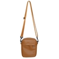 Bolso bandolera pequeño de cuero PU marrón para móvil con correa ajustable y bolsillo - Marrón