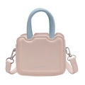 Rosa und blaue Umhängetasche mit Wellenrand und Fashion & Bags Textaufdruck - Aprikose