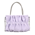 Sac nuage froncé lavande avec poignée en strass étincelants et bandoulière chaîne - Violet