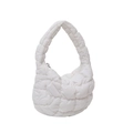 Mini bolso nube plisado blanco con diseño acolchado y cremallera para mujer - Blanco